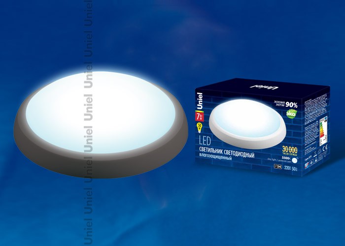 Светодиодный светильник Uniel накладной ULW-O02-7W/DW IP54 BLACK овал