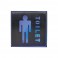 EL53 1 LED аккум.светильник AC "Туалет мужской" синий 110*110*20 мм, серебристый