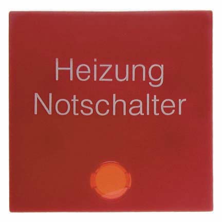 Berker Клавиша 1-ая с красной линзой и надписью Heizung Notcsh 16211902