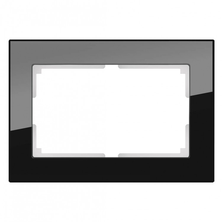 Werkel Favorit Рамка для двойной розетки Черный стекло W0081108 (WL01-Frame-01-DBL)