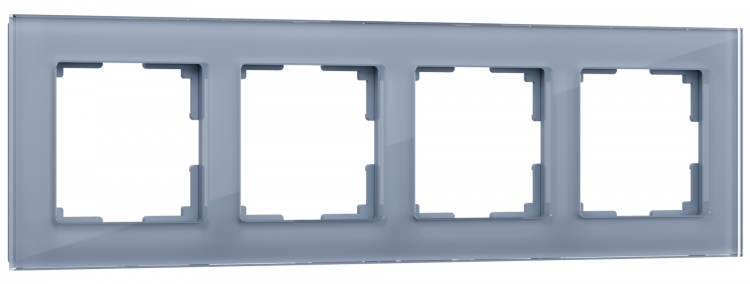 Werkel Favorit Рамка 4 поста Серый,стекло W0041115 (WL01-Frame-04)
