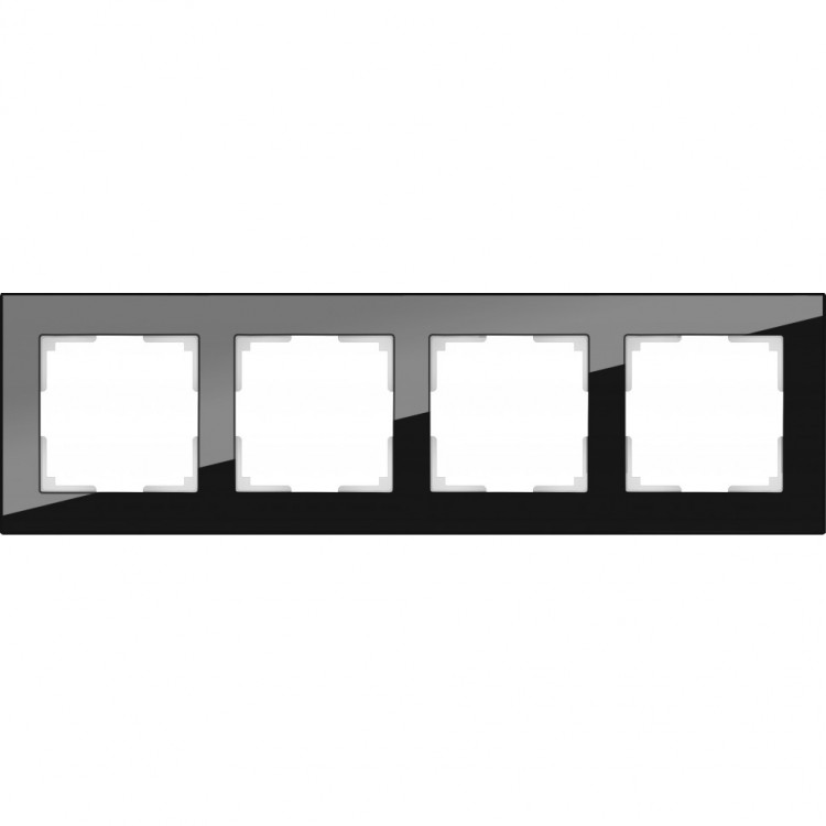 Werkel Favorit Рамка 4 поста Черный стекло W0041108 (WL01-Frame-04)