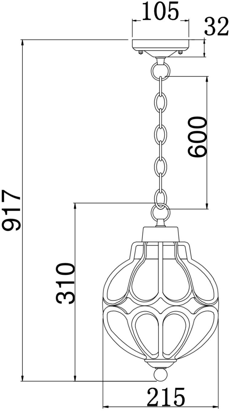 Уличный фонарь (подвесной) MAYTONI O024PL-01G