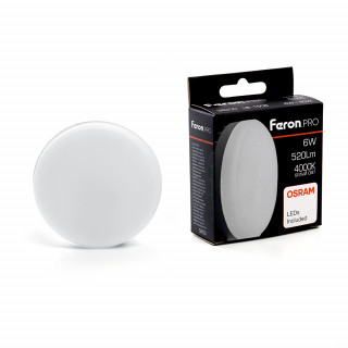 Лампа светодиодная Feron.PRO LB-1506 GX53 6W 175-265V 4000K OSRAM LED