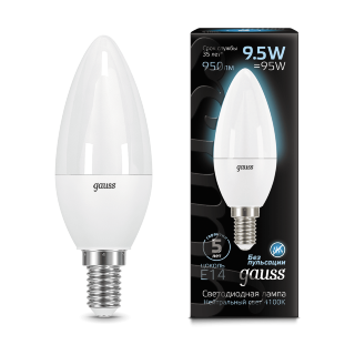 Лампа Gauss LED Candle 9,5W 103101210 4100K E14 cвеча