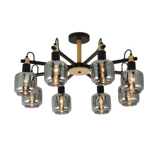Люстра LV 9449/8 Парма черный/дерево Е14 40W