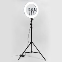 Наст. лампа TL-603 (B, черный, кольцевой, светод. на штативе, с регулир.яркостью, цветом св. 36Вт)