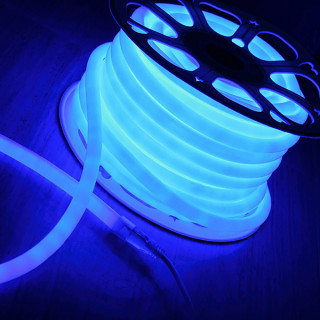 Гибкий NEON LS002 9.6W 120Led IP67 круглый, синий 100м.