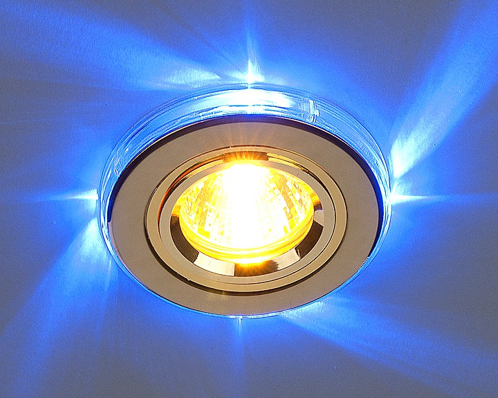 Светильник встраиваемый Elektrostandard 2060/2 MR16 GD/LED/BL золото/синяя подсветка