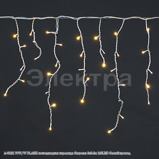 Бахрома светод. 3*0,6м (140LED) A-012R WW/W FLASH провод белый