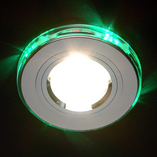 Светильник встраиваемый Elektrostandard 2060/2 MR16 CH/LED/GR хром/зеленая подсветка