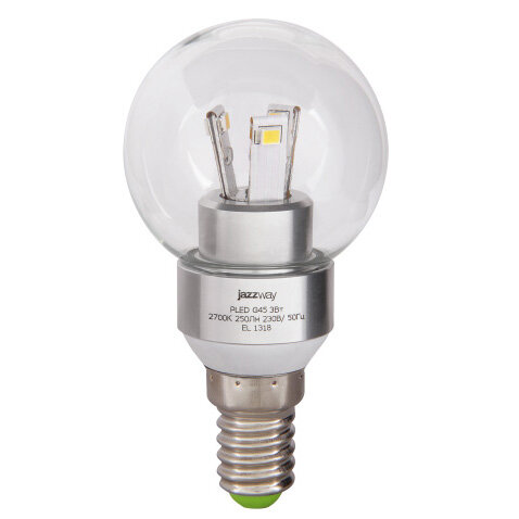 Лампа Jazzway светод. PLED-G45 clear  3W 4000K 250 lm E14 230/50