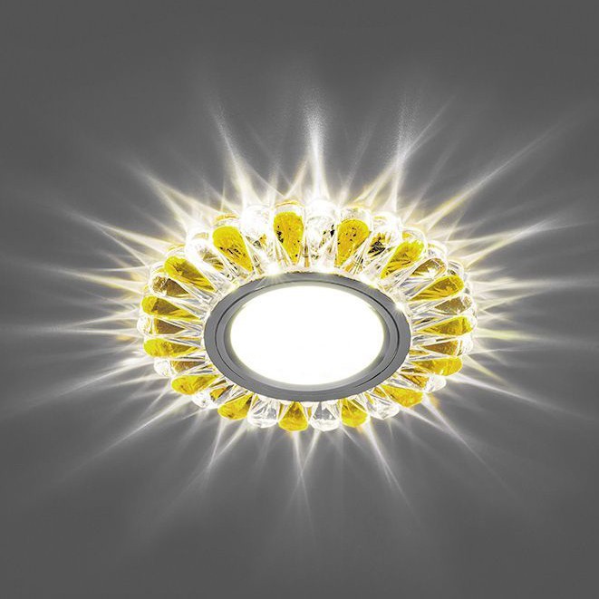 Светильник встраиваемый Feron CD902 15LED*2835 SMD 4000K, MR16 50W G5.3, прозрачный-желтый, хром