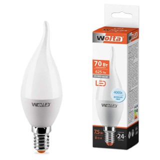 Лампа WOLTA Led 25SCD 7.5W E14 4000K свеча на ветру (394) (Уценка)