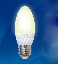 Лампа светодиодная  Uniel LED-C37-4W/WW/E27/FR "Свеча" серия Aluminium Smile (864)