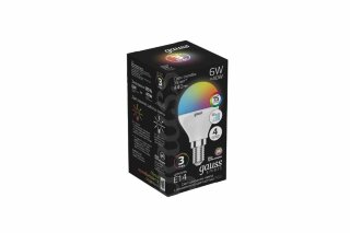 Лампа Gauss LED 105101406 6W G45 E14 RGBW+DIMM шар