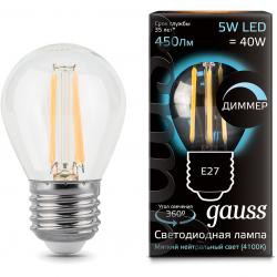 Лампа Gauss LED DIMM Filament Globe 105802205-D 5W E27 4100K шар диммируемый