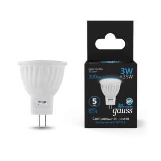 Лампа Gauss LED 132517303 MR11 GU4 3W 6500K 220V