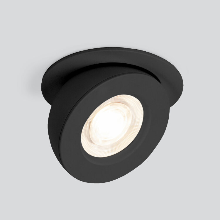 Встраиваемый точечный светодиодный светильник Elektrostandard Pruno черный 8W 4200К (25080/LED)