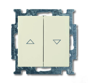 ABB Basic 55 Выключатель жалюзи с накл. без фиксации Слоновая кость 1413-0-1085