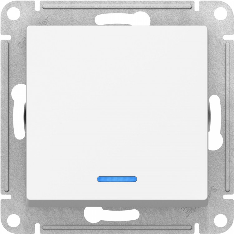 SE AtlasDesign Белый Переключатель 1-кл с подсветкой 10АХ, механизм