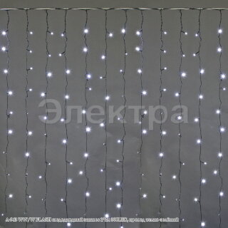 Занавес светодиодный 2*2м, 300LED A-943 WW/W FLASH провод темно-зеленый