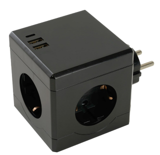 Разветвитель сетевой 3-местный 250В 16А 2*USB A+Type C, ADP16-33-22 черный Stekker