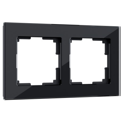 Werkel Favorit Рамка 2 поста Черный стекло W0021108 (WL01-Frame-02)