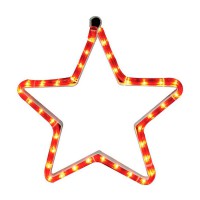 LT005 световая фигура "звезда",  1м LED красный, 32*32см