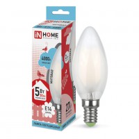 Светодиодная лампа ASD LED-Свеча-deco 5Вт 230В Е14 4000К 450Лм матовая IN HOME (685)