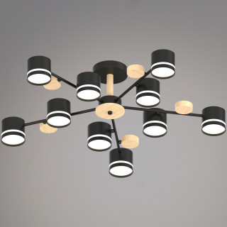 Люстра  SNEHA  68730-0.3-10 GX53 BK+WOOD