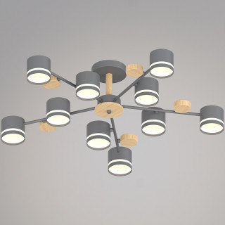 Люстра  SNEHA  68730-0.3-10 GX53 GREY+WOOD