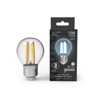 Лампа Gauss LED Filament 13W 105802213 4100K E27 шар