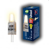 Лампа светодиодная  Uniel LED-JC-220/2W/WW/G4/CL с силиконовым покрытием (976)