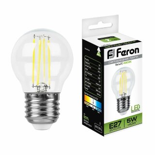 Лампа светодиодная Feron LB-61 Шарик E27 5W 230V 4000K