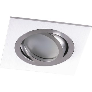 Светильник встраиваемый Feron DL2801 MR16 G5.3, белый-хром, квадрат, 92*92*25 мм
