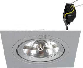 Светильник литье "квадрат" AR111 12V 1*75W 180*60 серый (131/1 GY)