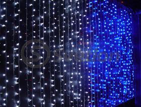 Светодиодный занавес 36*24 LED красный 2м*3м на белом шнуре outdoor Chasing