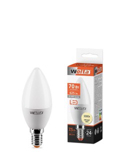 Лампа WOLTA Led 25YC 7.5W E14 3000K свеча (380) (Уценка)
