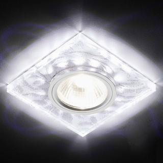 Светильник встраиваемый Ambrella S234 W/CH/WH белый/серебро/MR16+3W(LED WHITE)