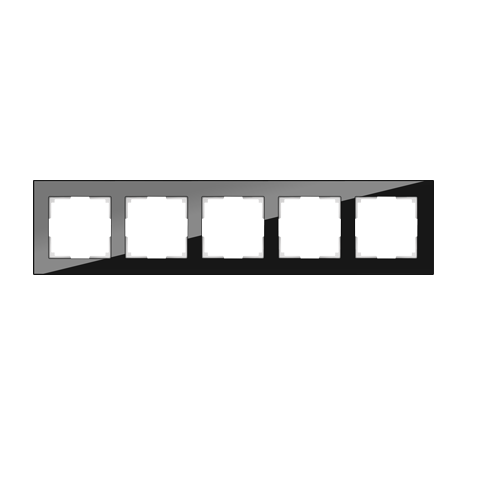 Werkel Favorit Рамка 5 постов Черный стекло W0051108 (WL01-Frame-05)