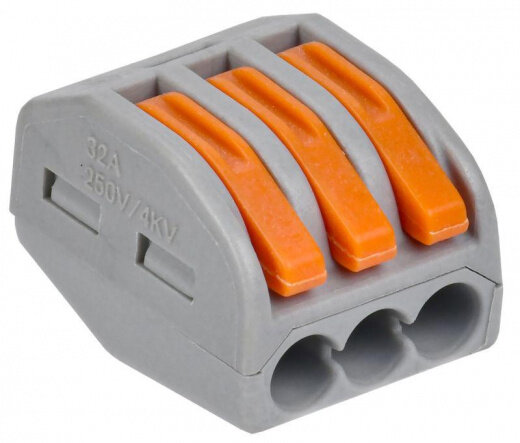 Клемма строительно-монтажная СМК 222-413 РСТ-213 3-проводная с рычагом Tokov Electric