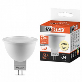Лампа WOLTA Led 25YMR16-220-7.5W GU5.3 3000K (410) (Уценка)