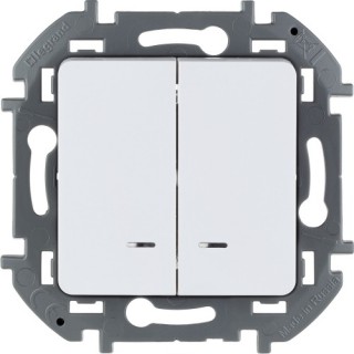 Legrand INSPIRIA Белый Выключатель 2-кл. с подсветкой  673630