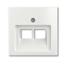 ABB Basic 55 Накладка для розетки 2 поста телефонной/компьютерной Белый