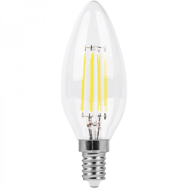 Лампа  FERON светод. LB-713 (11W) 230V E14 4000K филамент C35 прозрачная 970Lm (423)
