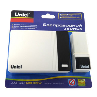 Звонок беспроводной UNIEL UDB-006W-R1T1-32S-100M-WH белый