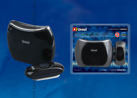Звонок беспроводной UNIEL UDB-009W-R1T1-32S-150M-BL черный