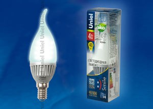 Лампа светодиодная  Uniel LED-CW37-4W/NW/E14/FR 