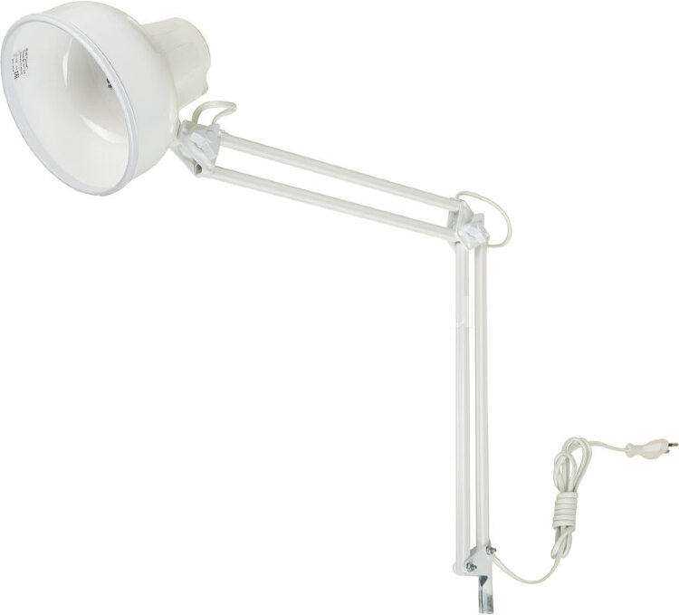 Настольная лампа Бета-КУ (белый, светильник на струбцине, Е27 60Вт 220В)